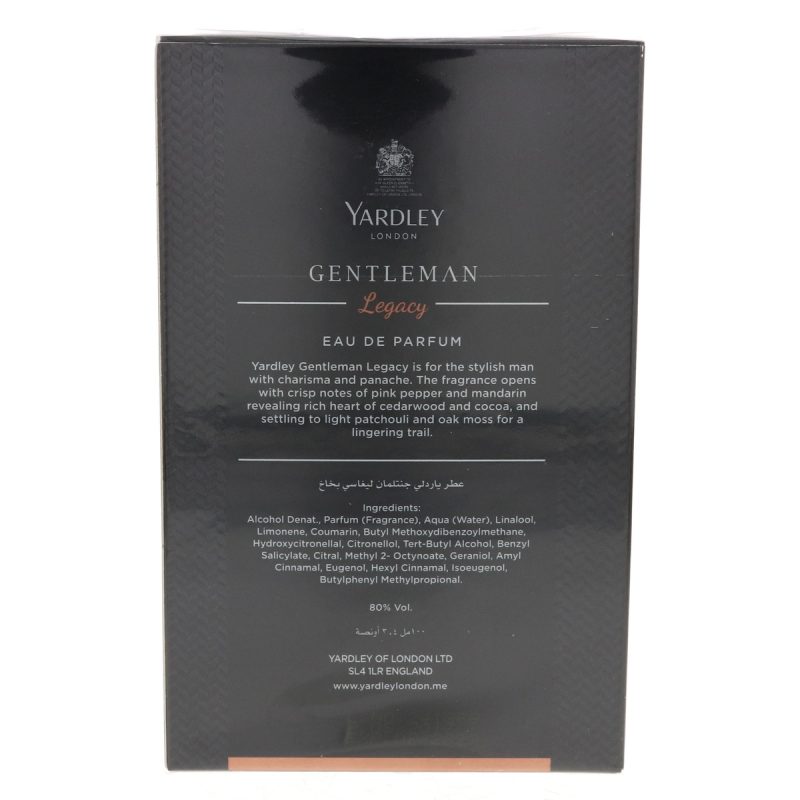 Yardley Gentleman Legacy Eau De Parfum For Men 100ml - Image 2